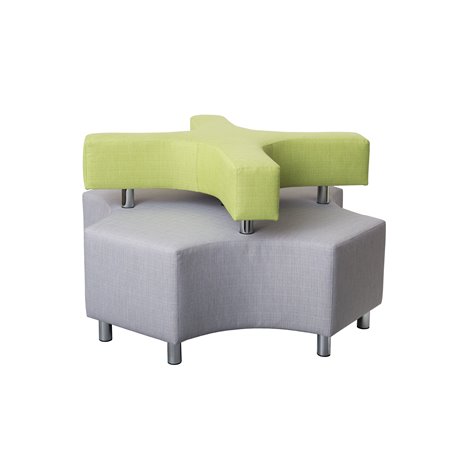 Puf pentru sala de asteptare, relaxare SatX Gri-Verde, 125 x 125 x 77 cm, sezut 44 cm H, rezistent la foc - imagine 6